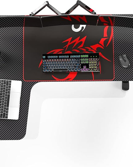 EUREKA ERGONOMIC L Shaped Gaming Desk, 60 Inch L60 Home Office Corner PC Computer Gamer Table Large Writing Workstation Gifts w Mouse Pad Cable Management, Space Saving, Easy to Assemble, Left, Black