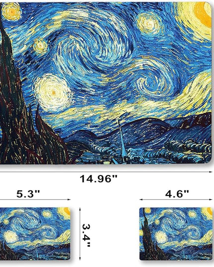 Laptop Skin Sticker Decal,12" 13" 13.3" 14" 15" 15.4" 15.6 inch Laptop Vinyl Skin Sticker Cover Art Protector Notebook PC (2 Wrist Pad Skins Included), Waterproof Removable, Van Gogh Starry Night