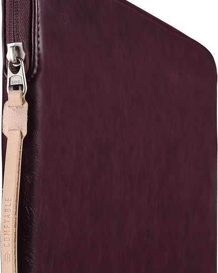 Comfyable Slim Protective Laptop Sleeve 15 Inch 14 Inch, PU Leather Bag Compatible with 15" MacBook Air (Snug Fit) M4 2025 & 14" MacBook Pro M4 (Loose Fit), Computer Case for Mac, Berry Brown
