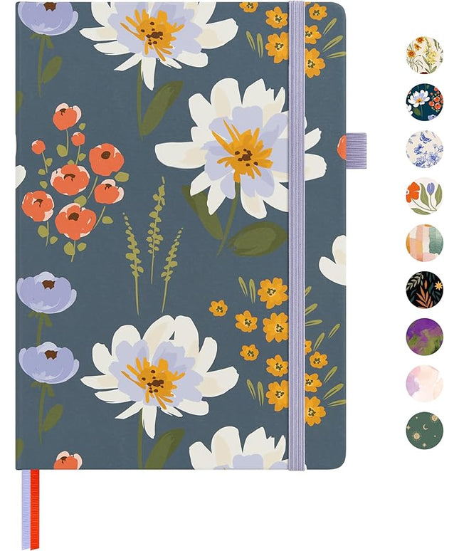 &And Per Se Lined Journal Notebook, 160 Pages, A5 5.7 x 8 inches College Ruled Thick Paper Notebook Journals for Writing, Hardcover Notebooks for Women Men Office School (Garden Flowers)