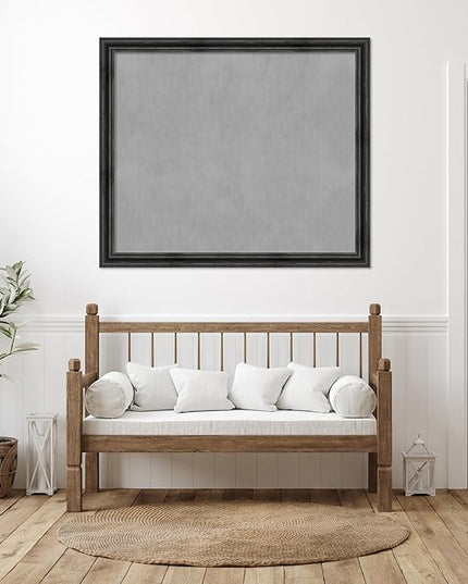 Amanti Art Black Framed Magnetic Board 45x53 Oversize Vision Board for use with Magnets, 100% Metal Sheet to Display Items as Office Decor or for Home Organization in mudroom, Kitchen or Kids Room