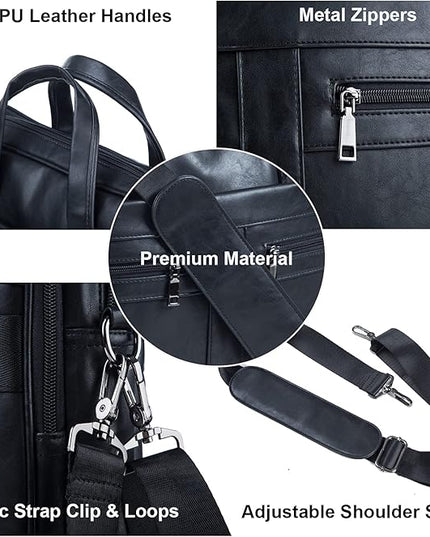 seyfocnia Men's Leather Messenger Bag, Laptop Briefcase Business Satchel Computer
