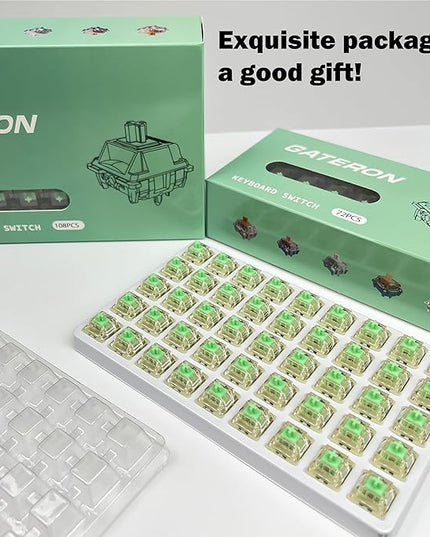 Gateron Baby Kangaroo 2.0 Keyboard Switches,Pre-lubed 59gf 5-Pin Heavy Tactile Switches with Light Guide Pole/Dual-Stage Spring/Enhanced Pin/Fast Typing for MX Mechanical Gaming Keyboard(72Pcs)