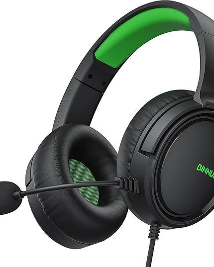 BINNUNE Gaming Headset with Mic for PS4 PS5 Xbox Series X|S Xbox 1 PC NS, Wired Gaming Headphones with Microphone for PS 4|5 Xbox1