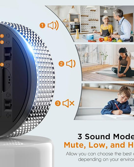 Upgrade Digital Kitchen Timer - Magnetic Countdown Countup Visual Pomodoro Timer with Large LED Display, 3-Preset Times (5, 15, 25), 3 Volume Levels, Ideal for Cooking, Baking and Fitness (2, Silver)