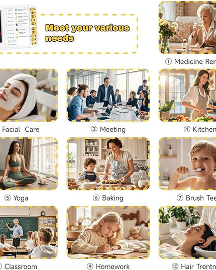 Electronic Visual Timer with Planning Board Pen Holder for Kids - 99 Mins Countdown Timer, Dry Erase Task Board, Daily Schedule & Chore Chart - Time Management & Goal Setting Tool for Home, Classroom