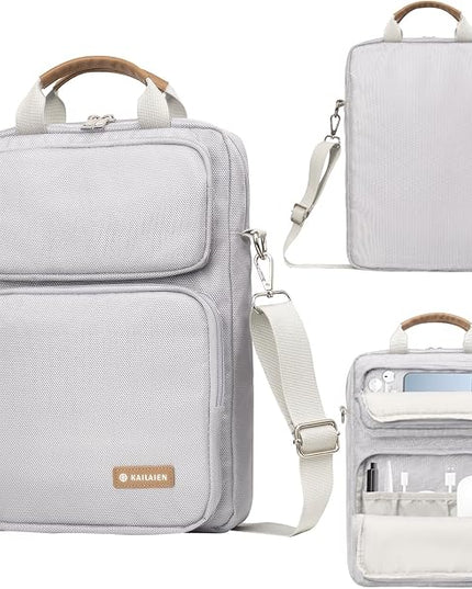 10-13 Inch Tablet Sleeve Bag, Ipad Bag for 13 In/11 in New iPad Pro M4 & 13 in Air M2 2024,iPad Pro 12.9 M2&M1,Ipad 10.9,Galaxy Tab S8+/S9+ 12.4,with Removable Shoulder Strap(Silver)