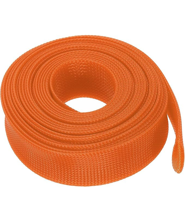 uxcell Expandable Sleeving, 1 1/2-inch 25ft Cable Sleeve, Orange