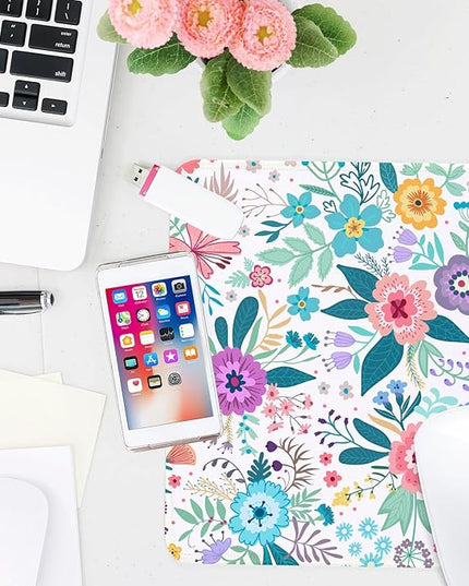 Flower Square Mouse Pad,Non-Slip Rubber Base Mouse Pad,Home Office Decoration Desktop Accessory,Laptop Mouse Pad for Office Laptops,9.4x7.8x0.12inch 6