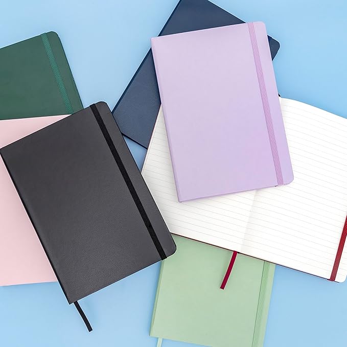 PAPERAGE Lined Journal Notebook, (Blush), 160 Pages, Medium 5.6 in x 8 in - 100 GSM Thick Paper – Hardcover Journaling Notebook for Work, School & Note Taking