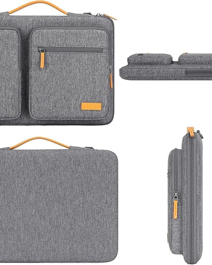 DOMISO 17 inch Laptop Sleeve Protective Case Cover Compatible with 17-17.3 inch HP Dell ASUS Lenovo Chromebook,Waterproof Computer Cases Bag with Shoulder Strap,Grey