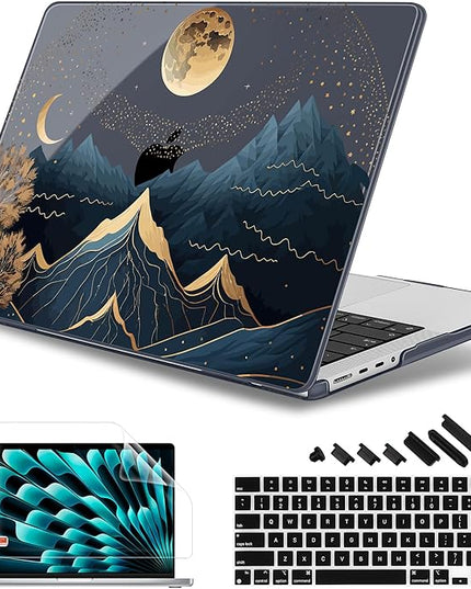 May Chen Case for MacBook Pro 14 inch, Models A2442 A2779 A2918 A2992 A3401 A3185 A3112 A3434, M1 M2 M3 M4 M5 Chip (2021-2025 Release), Plastic Hard Shell Case with Keyboard Cover, Starry Mountain