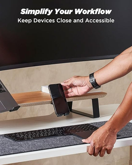 Moodular Add-ons Phone Stand [Accessory Only - Requires Moodular Wooden Monitor Stand Slide Rails for Use] Black MSA-PS