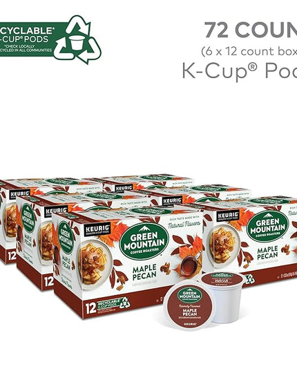 Green Mountain Coffee Roasters Maple Pecan, Single-Serve Keurig K-Cup Pods, Flavored Light Roast Coffee, 72 Count