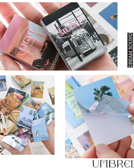 6 Sets 300 Pcs Washi Stickers Book for Journaling, Daily Scenery Life Stuff Travel Sricker Vintage Aesthetic Fashion Scrapbook Stickers Set for Bullet Journal Art Diary Craft Gifts Planner Notebook