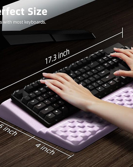 Ospelelf Keyboard Wrist Rest Pad, Comfy Ergonomic Keyboard Stand Riser Holder, Computer Wrist Support Cushion forTyping, Purple