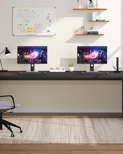Tribesigns 78.74" Extra Long Computer Desk for 2 Person, Double Long Desk with Heavy Duty Metal Frame, Double Workstation Study Table for Home Office (Without Chair) (Black)