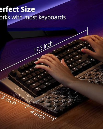 Ospelelf Wrist Support With Keyboard Stand, Comfy Ergonomic Riser Holder for Office Home