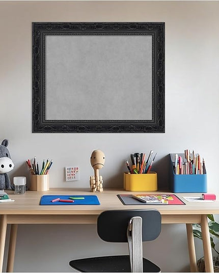 Amanti Art Black Framed Magnetic Board 20x24 Small Vision Board for use with Magnets, 100% Metal Sheet to Display Items as Office Decor or for Home Organization in mudroom, Kitchen or Kids Room