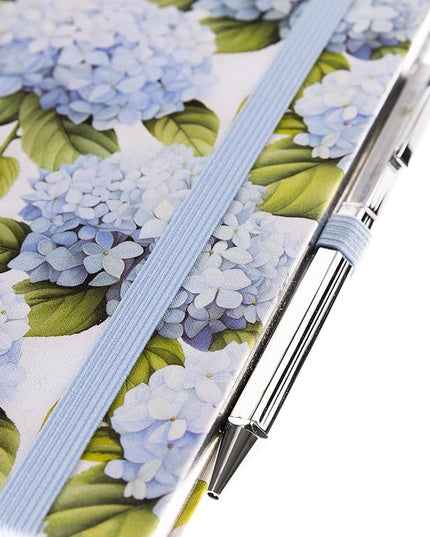 Graphique Hortensia Lined Journal Plus Pen Luxe Collection, Hardcover Diary Notebook for Writing, Silver Foil Embossing, 160 Pages, 6” x 8”