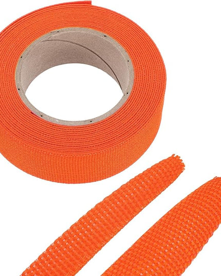 MECCANIXITY Braided Cable Sleeves Heat Shrinkable Fabric Sleeving, 7/8" 16ft Orange 2:1 Ratio Heat Shrinkable Cord Protector for Harness Cable, Network Cable Protection, Cable Management