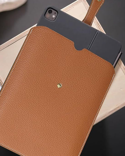 Laptop Sleeve Genuine Leather,Compatible with ipad pro 11 inch, Ipad Air 10.9 inch M2 2024,Air5/4 2022/2020 case, Compatible with ipad 10,accommodate Magic Keyboard，Galaxy Tab S9/S9 FE Bag