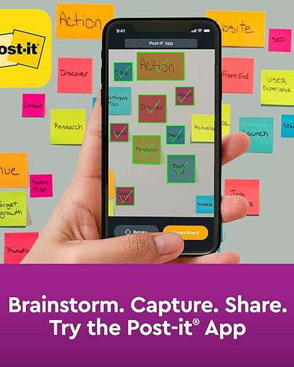 Post-it Super Sticky Notes, Assorted Bright Colors, 3x3 in, 15 Pads/Pack, 45 Sheets/Pad, 2X The Sticking Power, Recyclable, Multi-Color