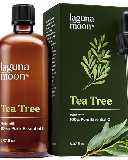 Lagunamoon Australian Tea Tree Essential Oil (150ml) - XXL Bottle with Drops for Candle Making Scents and Cleaning Products - Fragrance Oil for Aromatherapy, Relaxation, Diffusers, Yoga, Home Care