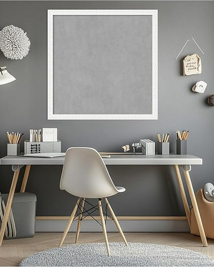 Amanti Art White Framed Magnetic Board 26x26 Medium Vision Board for use with Magnets, 100% Metal Sheet to Display Items as Office Decor or for Home Organization in mudroom, Kitchen or Kids Room