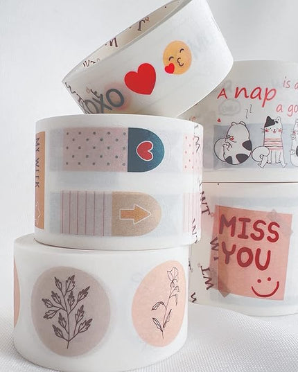 WT Planner’s Washi Tape Sticker Set, 5 Rolls, Original Floral Weekly Decorative Stickers, Cute Pastel Adhesive Tape for Planners, Journals, Bujo, DIY Crafts, Stationery Supplies