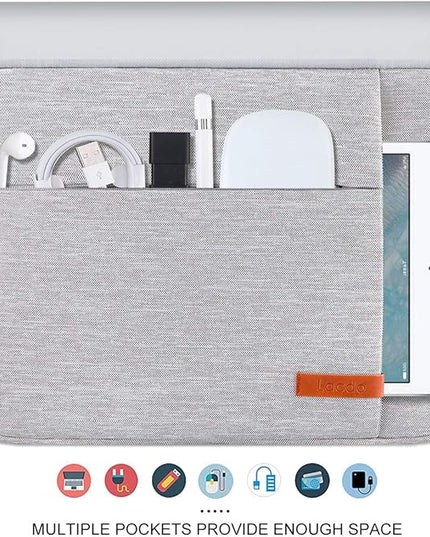 Lacdo Laptop Sleeve Case for 13 inch Microsoft New Surface Pro 11th Copilot+PC, Surface Pro 10/9/8/X/7/6/5, 12.4 inch Microsoft Surface Laptop Go 3/2/1 Shockproof Water-Resistant Computer Bag, Gray