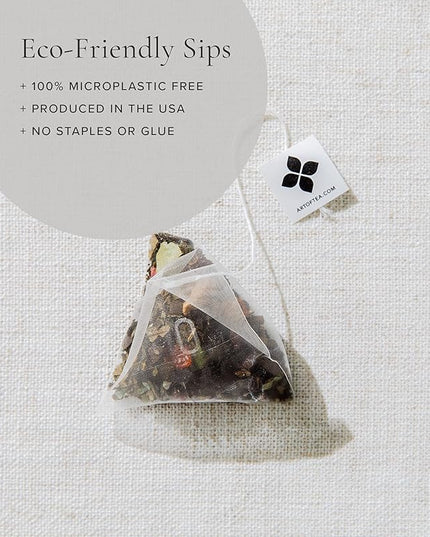 Art of Tea | Assorted Tea Sampler | 12 Count Sampler Box | Breakfast Tea, Earl Grey Creme, Egyptian Chamomile (Non-Caffeinated), French Lemon Ginger (Non-Caffeinated), Green Pomegranate, Mint Green, Tali's Masala Chai, Happy Tea, and White Coconut Creme