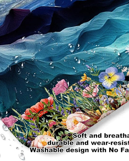 Mountain and Moon Square Mouse Pad,Non-Slip Rubber Base Mouse Pad, Home Office Decoration Desktop Accessory,Laptop Mouse Pad for Office Laptops,9.4x7.8x0.12in