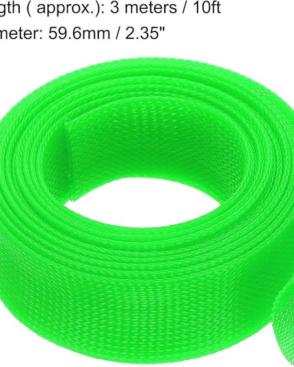 uxcell Expandable Sleeving,2 3/8-inch 10ft Cable Sleeve, Green