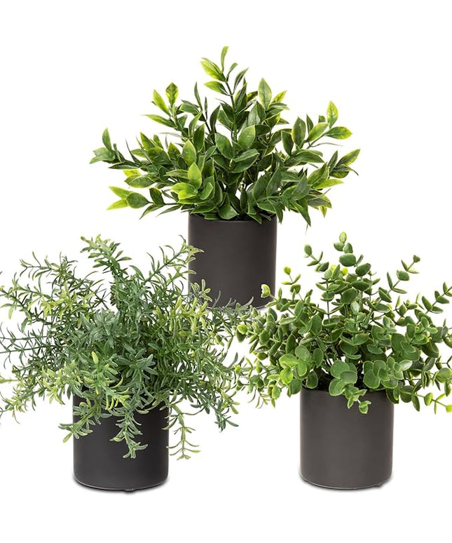 3 Pack Small Fake Plants for Shelf Decor Accents with Ceramic Pot Artificial Potted Plants for Rustic Farmhouse Decor Faux Plants Indoor Fake Potted Plants Artificial for Home Office Bookshelf Decor