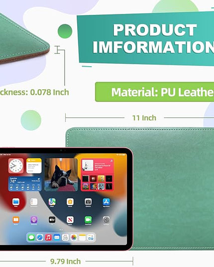 Mouse Pad, PU Mouse Pad，Leather Mouse Pad with Stitched Edge Micro-Fiber Base with Non-Slip Waterproof，Mouse Pad for Computers，Laptop, 8x11Inch (Turquoise)