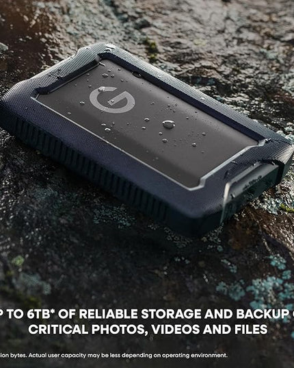 SanDisk Professional 5TB G-Drive ArmorATD - Rugged, Durable Portable External Hard Drive HDD, USB-C, USB 3.2 Gen 1 - SDPH81G-005T-GBA1D
