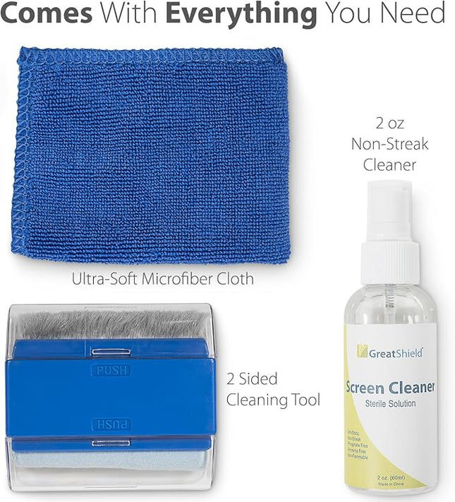 Universal Screen Cleaning Kit, Microfiber Cloth + 2 Sided Brush + Non-Streak Solution Spray [for TV, Laptops, PC Monitors, Smartphones, Tablets, Camera, Keyboard and Other Electronics]