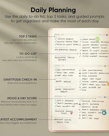 Dated, 2026 Planner, 5.8” x 8.3” - The #1 Productivity Planner to Achieve Your 2026 Goals - Planner 2026-2027 by PRODUCTIVITY STORE (A5, PINK)