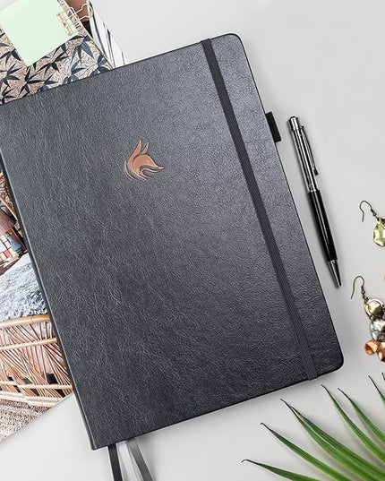 Clever Fox Planner Pro Premium – Luxurious Weekly & Monthly Planner with Budget Organizer for Productivity & Goals, Undated, A4 (Silver Black)