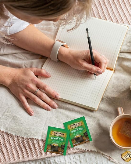 Twinings Pure Green Tea Individually Wrapped Bags, 20 Count (Pack of 6), Smooth Flavour, Enticing Aroma, Caffeinated, Enjoy Hot or Iced, 120 Teabags