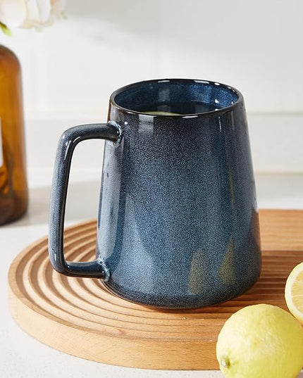 HYTYSKAR Large Ceramics Coffee Mugs, 24 OZ Large Handle Coffee Mugs, Extra Large Tea and Coffee Cup for Office and Home, Microwave and Dishwasher Safe (24 OZ Blue)