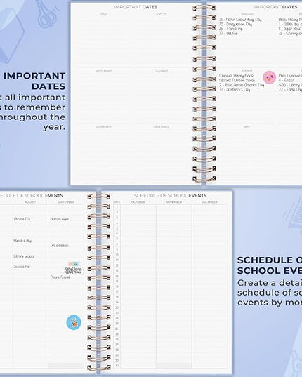 Clever Fox Teacher Planner Spiral – School Year Planner with Calendars & Lesson Plans – Teacher Plan Book for Classroom & Homeschool Organization - Undated, 7.9x10″ (Periwinkle)
