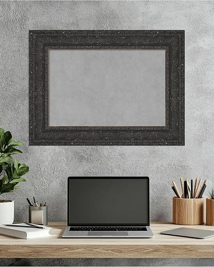 Amanti Art Black Framed Magnetic Board 17x23 Small Vision Board for use with Magnets, 100% Metal Sheet to Display Items as Office Decor or for Home Organization in mudroom, Kitchen or Kids Room