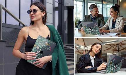 DONGKE Compatible with MacBook Pro 13 inch Case 2024 2023-2020 Release A2338 M2/M1 A2251 A2289 with Retina Display & Touch ID, Plastic Hard Shell & Keyboard Cover & Screen Film - Beautiful Wildflowers