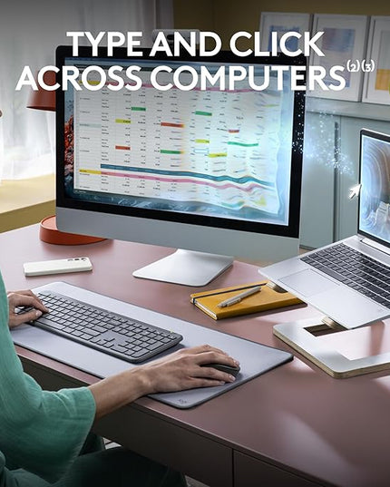 Logitech MK955 Signature Slim Wireless Keyboard and Mouse Combo, for Larger Hands, Quiet Typing and Clicking, Switch Across Three Devices, Bluetooth, Multi-OS, for Windows and Mac