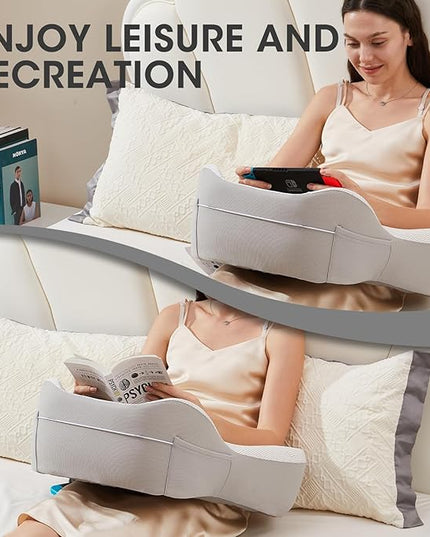 cooloo8 Lap Desk, Laptop Lap Desk Lap Desk with Cushion, Laptop Pillow for Lap, Portlands Portable Desk Pad, Gaming Pillow Work Pillow for Bed, Couch, Car(Ash Gray)