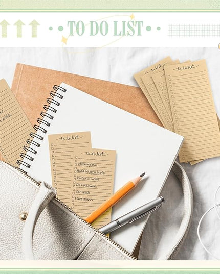 Censen 10 Pack 500 Sheets To Do List Notes Daily Checklist Notepads with 50 Sheets Each Undated Color Memo Pad Block Shopping List Pad Weekly Plan Notepad Organizer Planners(Wood Color,Lined)
