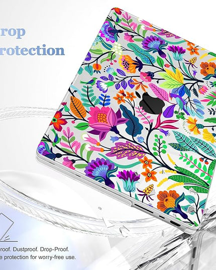 May Chen Case for MacBook Pro 14 inch, A2442 A2779 A2918 A2992 A3401 A3185 A3112 A3434, M1 M2 M3 M4 M5 Chip (2021-2025 Release), Plastic Hard Shell Case with Keyboard Cover, Bright Colorful Flowers