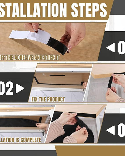 MABOZOO Under Desk Privacy Panel and Cable Management Net - 2pcs, Cord Organizer and Skirt for Home Office or Standing Workstation (48" Panel)